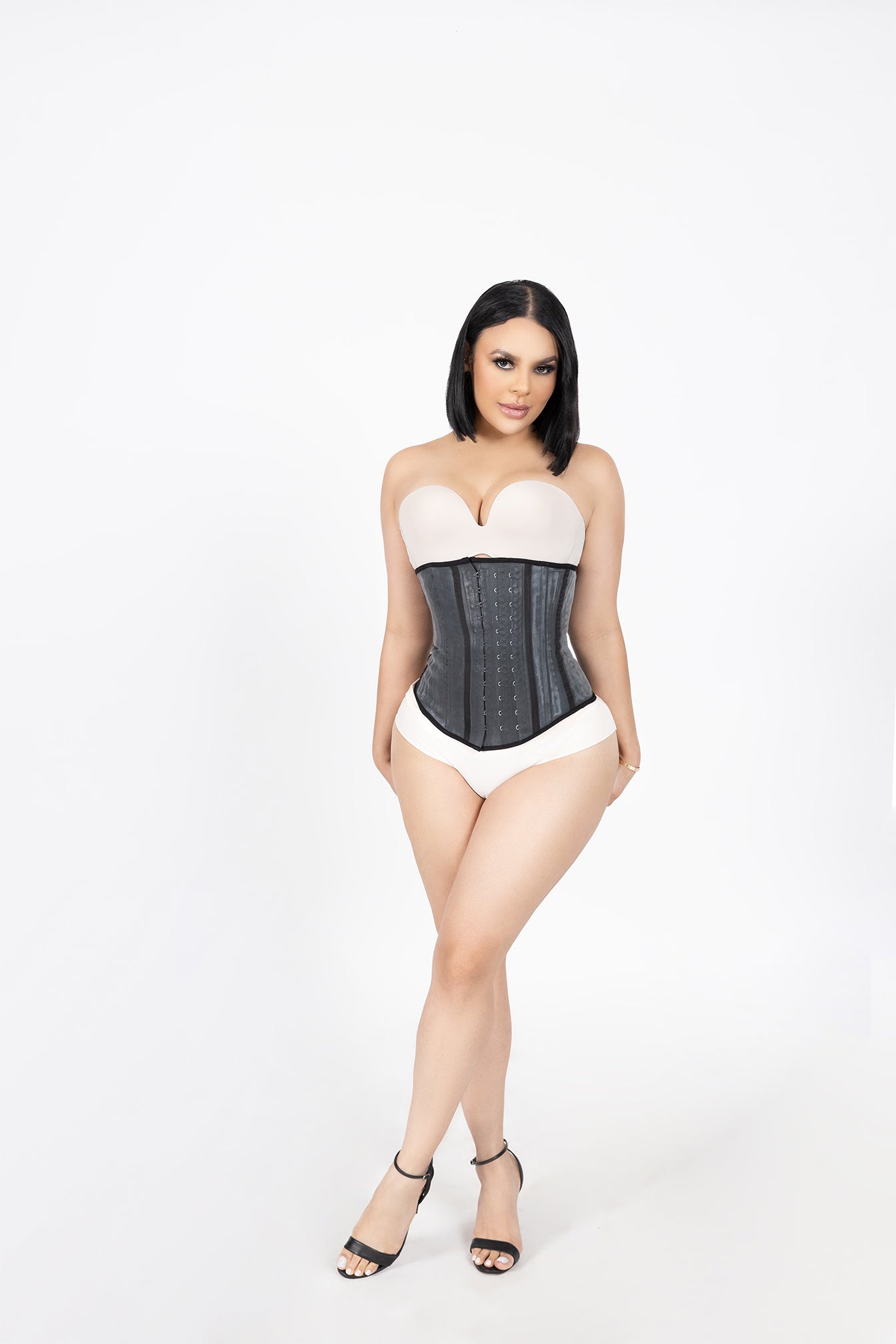 2552 Black Latex Waist Cincher